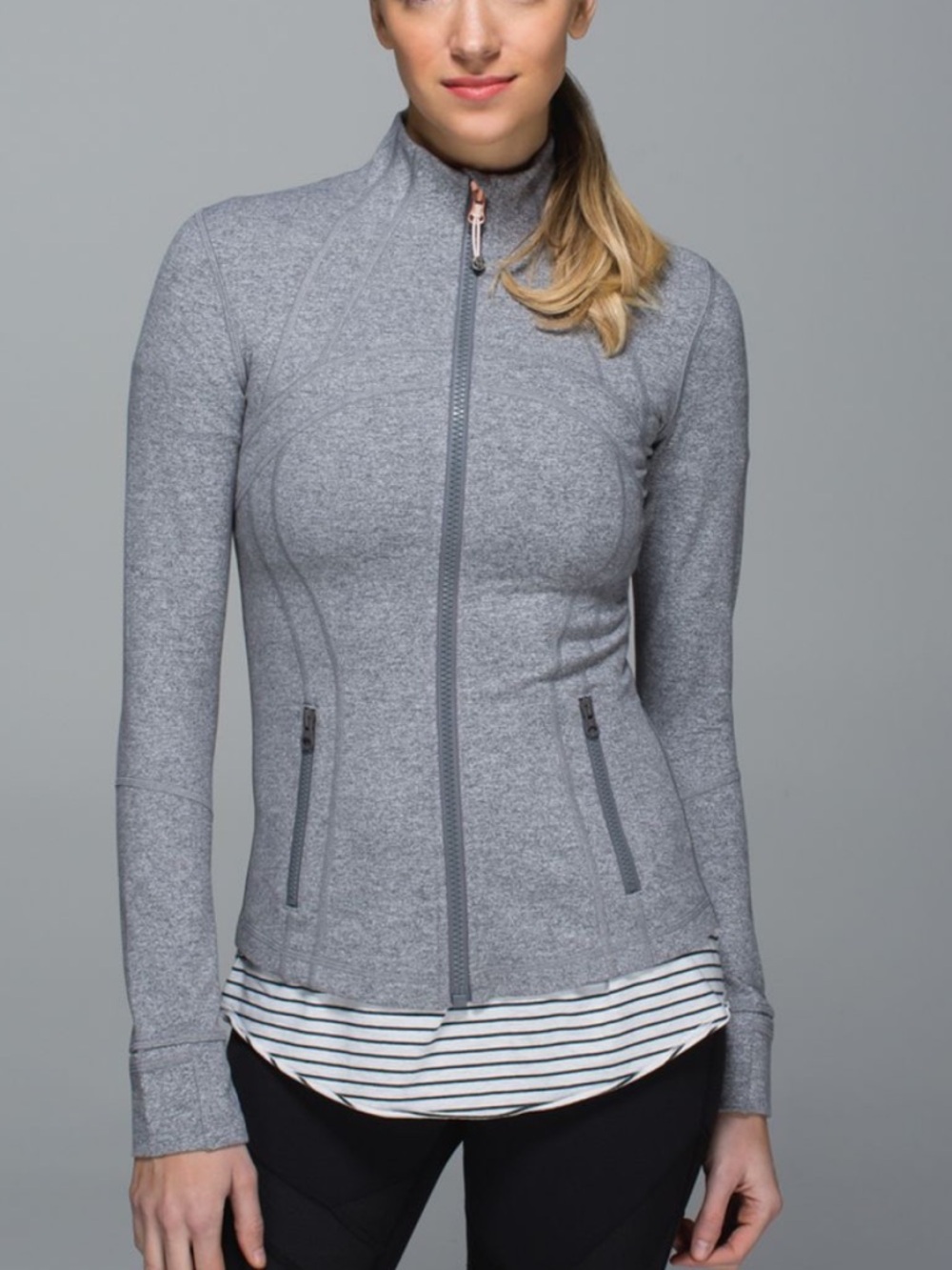 Lululemon Define Zip Up Jacket in ‘Heatheted Slate’ Size 2